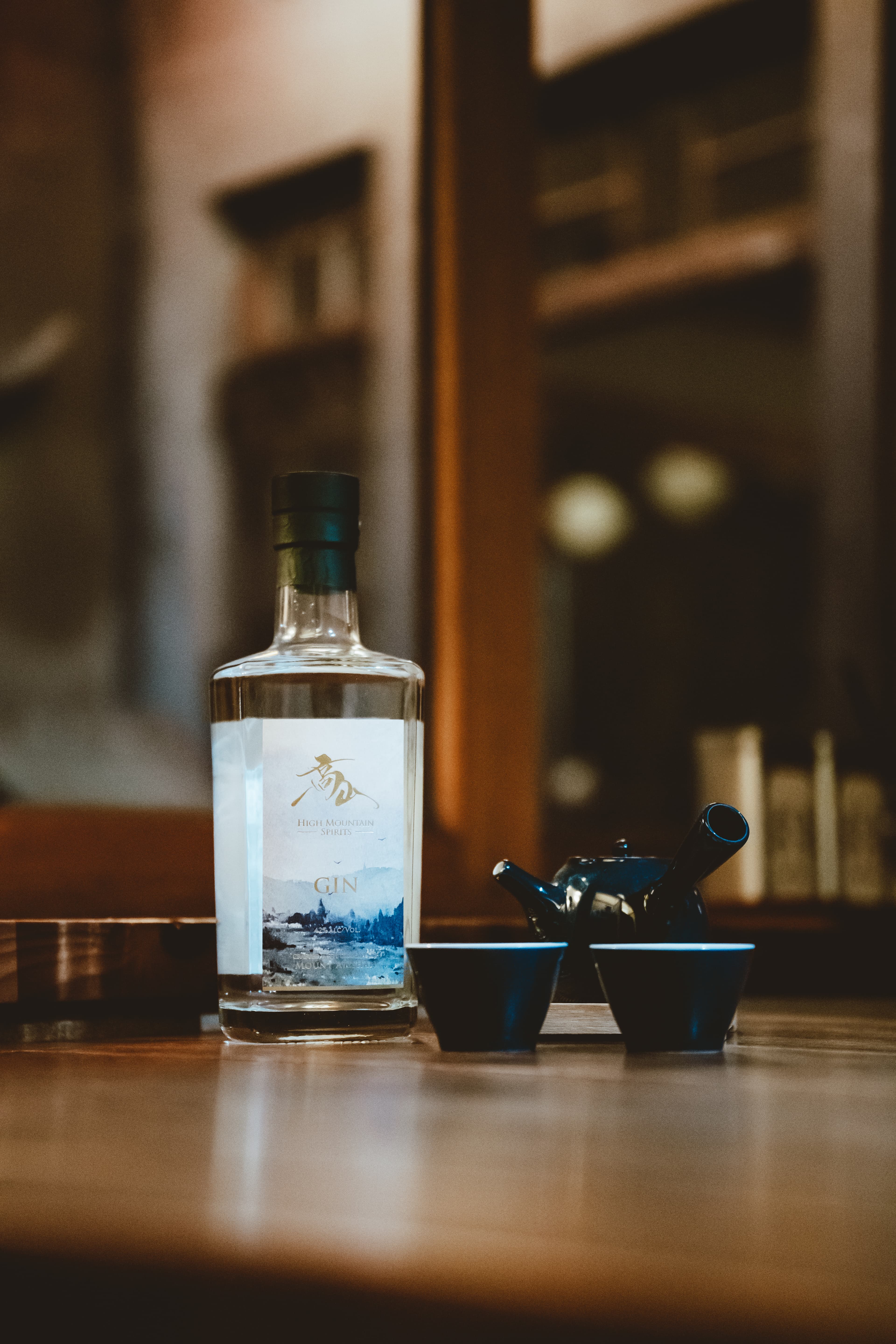 Alishan Cloud Gin — bottle in studio light