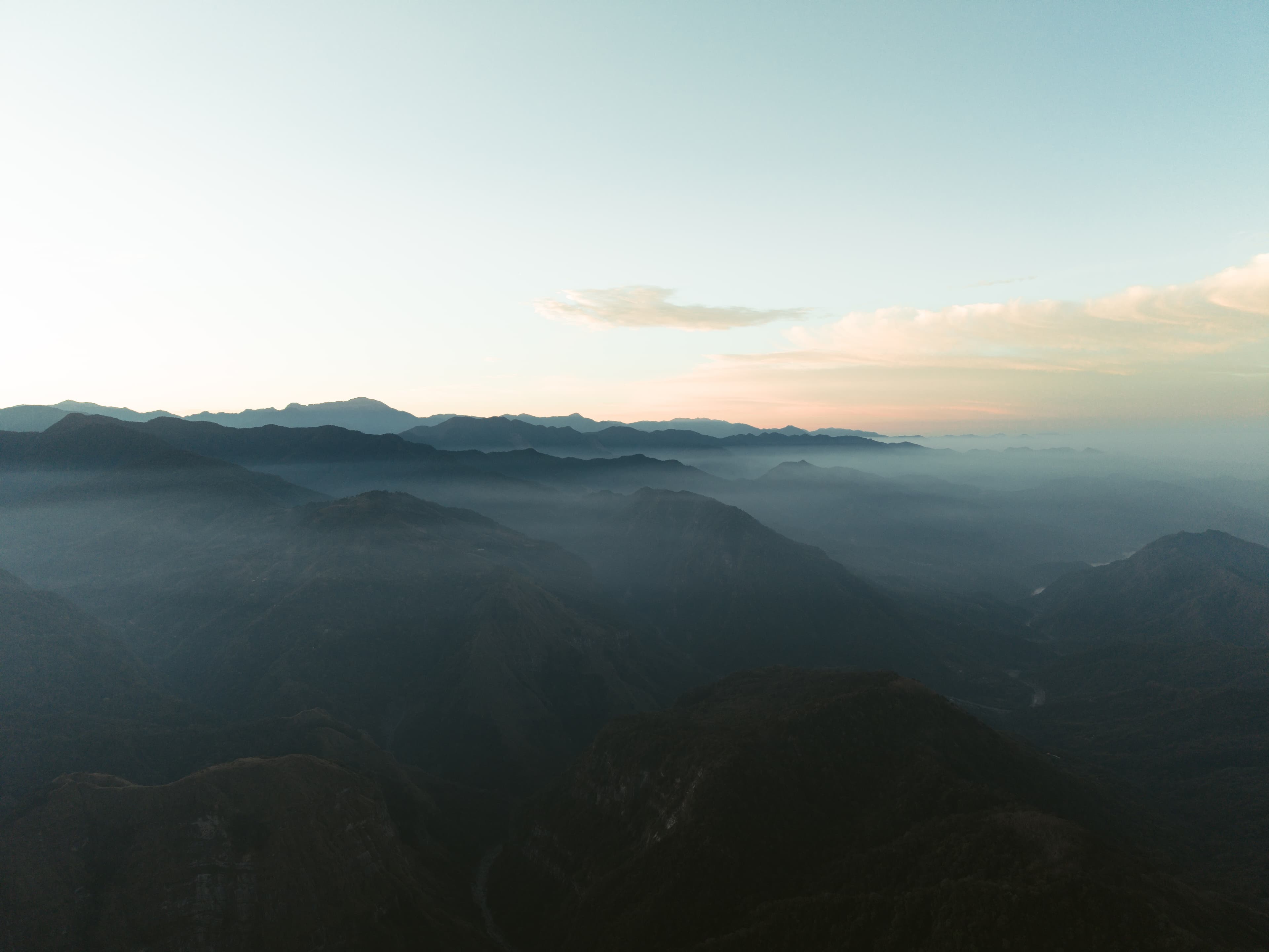 The Alishan mountain range in late afternoon light